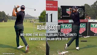 Adam Scott Golf Swing Medium Irons (FO & DTL), Emirates Australian Open (Sydney), December 2019.