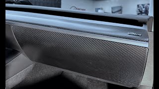 Model 3 & Y Glovebox Overlay   Real Molded Carbon Fiber