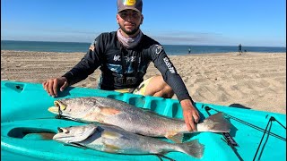 Mi primera PESCA en KAYAK || pesca de CORVINAS GRANDES.