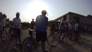 Cycling on Lake Shore Drive during Bike the Drive in Chicago near the Museum of Science and Industry