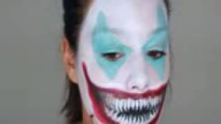 scary smiling clown makeup