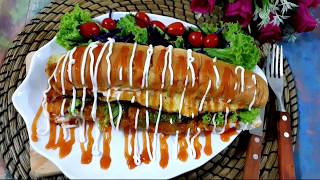 Resepi / Cara Buat Roti John Cheese Yang  Sedap & Paling Mudah