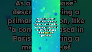 Do you know the difference between "Base" vs "Bass"?#english #learning #vocabulary #meaning #native