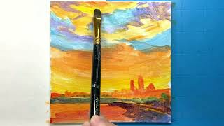 Impression of Sunset / Easy Acrylic Painting Tutorial For Beginners Step By Step #446