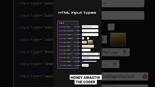 html input types #techeducation #html #javascript #code #dropdown #coding #javascripting