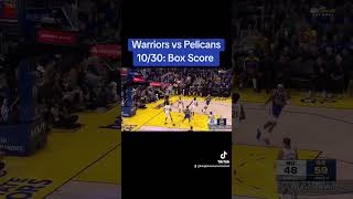 Warriors vs Pelicans 10/30: Box Score