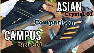 campus running shoes vs asian running comparison | campus piolet 01 | asian crystal 01