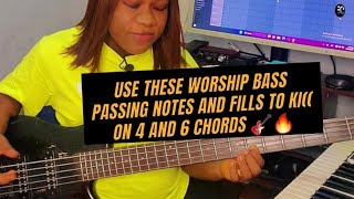 Use these worship bass passing notes and fills to ki(( on 4 and 6 chords 🎸🔥