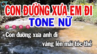 Karaoke Con Đường Xưa Em Đi Tone Nữ F#m | Nhạc Sống Mới || Karaoke Tuấn Kiệt