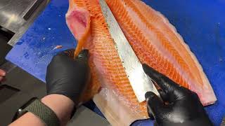 Western Filleting Technique | King Salmon Breakdown | Sushibar | POV