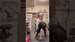 Failed Attempt - Jack LaLanne 50 LB Vintage Plate Hub lift on top 3 Cinder Blocks