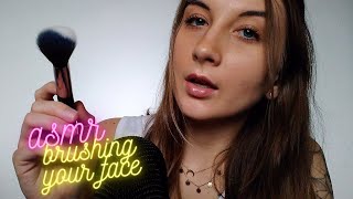 ASMR| TONGUE CLICKING AND BRUSHING YOUR FACE *SUPER RELAXING*