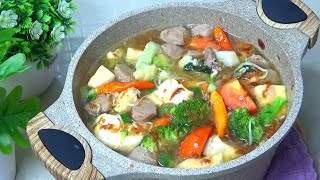 SUP SAYUR CAMPUR DAGING BAKSO TAHU// MIXED VEGETABLE SOUP