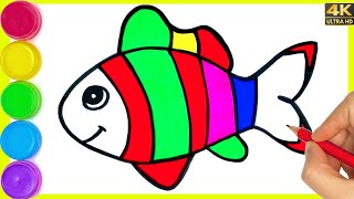 How to draw a fish || Step by step colour fish Drawing  || machhali ka drawing kaise banate hain.