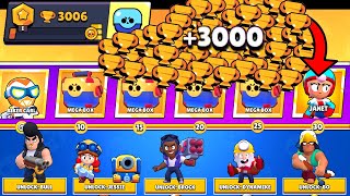 NONSTOP to 3000 TROPHIES Without Collecting ANYTHING! Brawl Stars