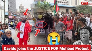 Watch how Davido Surprisedly join the Justice for Mohbad Protest walk 😭😭.