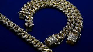 19mm Yellow Gold Diamond Cuban Link Bracelet SKRT®️