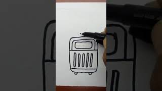 how to draw a suitcase easily