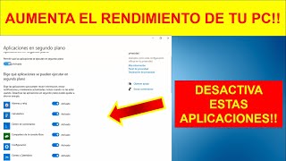 Como DESACTIVAR APLICACIONES EN SEGUNDO PLANO EN WINDOWS 10 | Aumenta El Rendimiento de Tu Pc