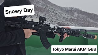 Tokyo Marui AKM GBBR in Snowy Day