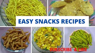 5 easy & quick festival snacks recipes / Indian Snacks recipes / snacks recipes collection