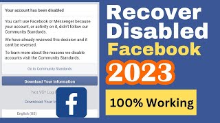 How to recover disabled facebook account 2023|Your account has been disabled2023