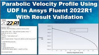 #ansys Parabolic Velocity Profile UDF User Defined Function ANSYS Fluent Tutorial Result Validation