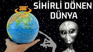 Sihirli Dönen Dünya Küre - LED Renk Değişen Işık - magic revolving globe