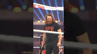 Samy Zayn hits Roman Reigns with a steel chair.., @TheRomanReignsEmpire @mr.bloodline4977