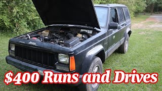 I Bought this 1996 Jeep Cherokee XJ for $400 and it Runs and Drives | Jeep Burnouts