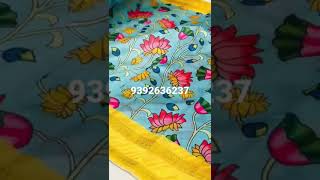 Pichwai Soft silk  Kalmkari Digital Print Designer Saree,Fully stitched blouse with handwork