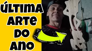 última arte do ano! fazendo uma das peças da rifa usando a tico-tico de bancada