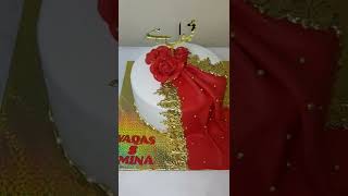 Wedding Cake /Nikkah Mubarak/ Red dopatha Cake