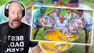 FISH OMELETTE REACTION | Emperor Fish Omelette Recipe Cooking In Village| Dad's Den