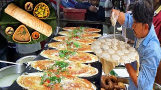 Bangladeshi Man Making & Selling Indian Style Crispy Dosa On Cycle or Ven From 10 Years  | Dosawala