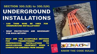 UNDERGROUND INSTALLATIONS-NEC 2023 SECTION 300.5(B) to (H)