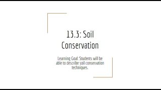 13.3 Soil Conservation