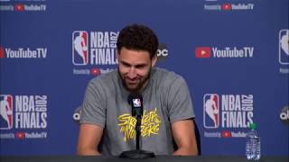 Klay Thompson Full Interview   Game 1 Preview  2019 NBA Finals Media Availability