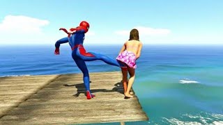 GTA 5 | Water Ragdolls Spiderman Jumpsfalls Compilation | Seathunder