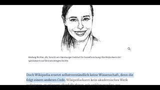 #wikipedia reisst hierarchien nieder, behauptet @RichterHedwig @SZ | @wikipedia im #feuilleton