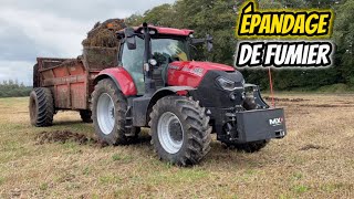 Epandage de fumier après blé| 😍John Deere 6170R X Case Puma 185