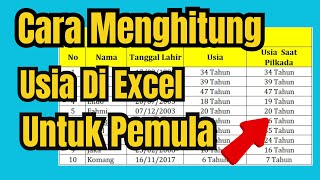 Cara Menghitung Usia Di Excel Untuk Pemula