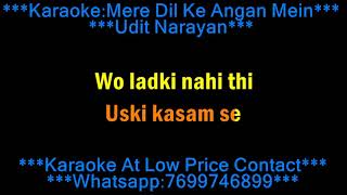 MERE DIL KE ANGAN MEIN UDIT NARAYAN ORIGINAL KARAOKE HQ With Lyrics demo