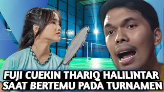 DETIK DETIK FUJI PALINGKAN MUKA SAAT BERPAPASAN DENGAN THARIQ DI ARENA BADMINTON