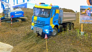 SUPER COMPILATION OF RC TRUCKS AND CONSTRUCTION MACHINES IN ACTION - MB AROCS - MAN - LIEBHERR