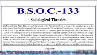 BSOC 133 Solved Assignment 2023-24 | BSOC 133 Solved Assignment 2023-24 English medium | BSOC 133