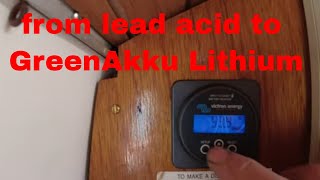 Boat Batterys from lead acid to GreenAkku Lithium Management & Monitoring Install 4k video