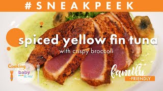 Spiced Yellow Fin Tuna with Crispy Broccoli  | Chef Patrick Feury | Tips #shorts