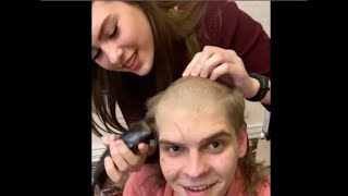 He Lost a Bet the Lady Barber Shaved His Head Bald