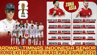 Jadwal lengkap Timnas Indonesia senior di Ronde ketiga Kualifikasi piala Dunia 2026 zona Asia